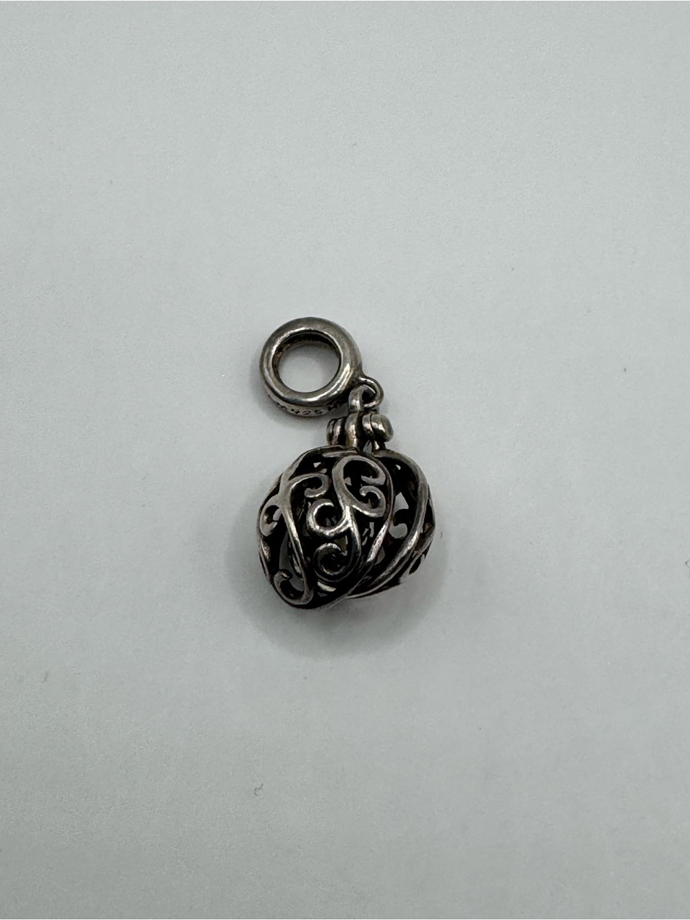Chamilia Retired Mom Filigree Heart Dangle Charm Sterling Silver 925